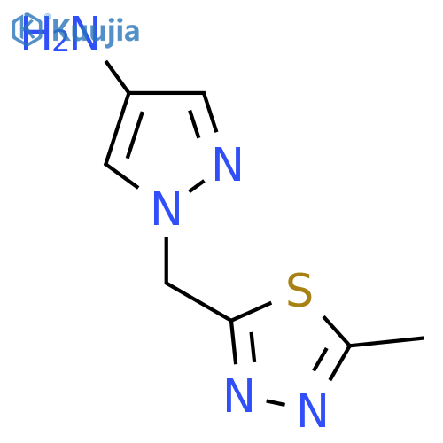 1-(5-methyl-1,3,4-thiadiazol-2-yl)methyl-1H-pyrazol-4-amine structure
