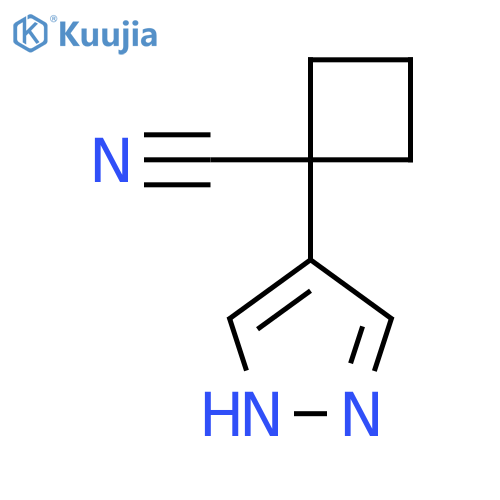 1-(1H-pyrazol-4-yl)cyclobutane-1-carbonitrile structure