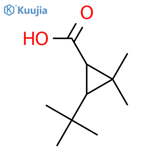 3-tert-butyl-2,2-dimethylcyclopropane-1-carboxylic acid structure