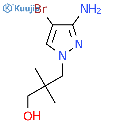 3-(3-amino-4-bromo-1H-pyrazol-1-yl)-2,2-dimethylpropan-1-ol structure