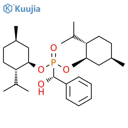 bis(1R,2S,5R)-5-methyl-2-(propan-2-yl)cyclohexyl (R)-hydroxy(phenyl)methylphosphonate structure