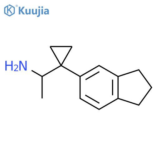1-1-(2,3-dihydro-1H-inden-5-yl)cyclopropylethan-1-amine structure