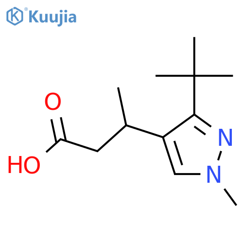 3-(3-tert-butyl-1-methyl-1H-pyrazol-4-yl)butanoic acid structure