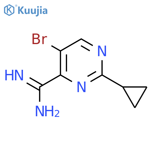 5-bromo-2-cyclopropylpyrimidine-4-carboximidamide structure