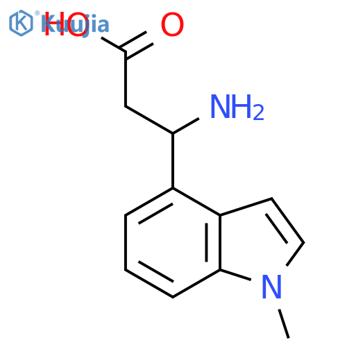 3-amino-3-(1-methyl-1H-indol-4-yl)propanoic acid structure