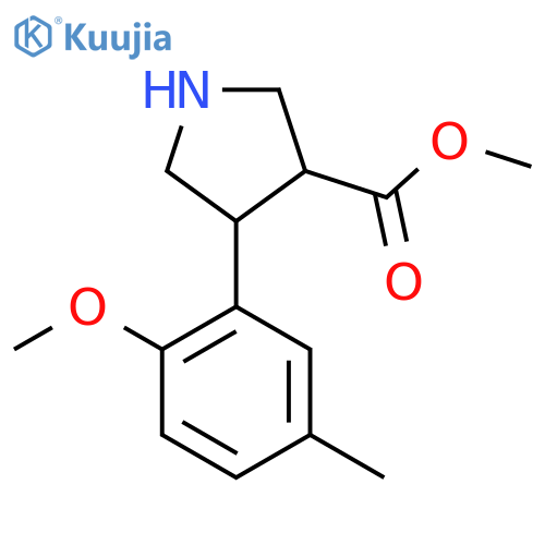 methyl 4-(2-methoxy-5-methylphenyl)pyrrolidine-3-carboxylate structure