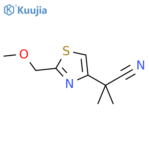 2-2-(methoxymethyl)-1,3-thiazol-4-yl-2-methylpropanenitrile structure