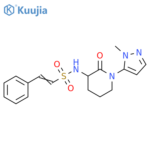 N-[1-(1-Methyl-1H-pyrazol-5-yl)-2-oxo-3-piperidinyl]-2-phenylethenesulfonamide structure