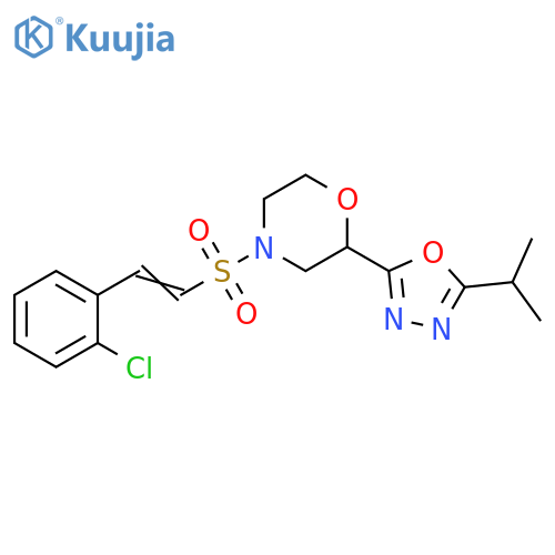 4-[[2-(2-Chlorophenyl)ethenyl]sulfonyl]-2-[5-(1-methylethyl)-1,3,4-oxadiazol-2-yl]morpholine structure
