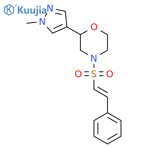 2-(1-Methylpyrazol-4-yl)-4-[(E)-2-phenylethenyl]sulfonylmorpholine structure