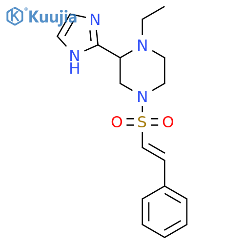 1-Ethyl-2-(1H-imidazol-2-yl)-4-[(E)-2-phenylethenyl]sulfonylpiperazine structure