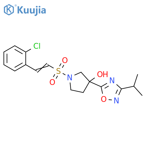 1-[[2-(2-Chlorophenyl)ethenyl]sulfonyl]-3-[3-(1-methylethyl)-1,2,4-oxadiazol-5-yl]-3-pyrrolidinol structure