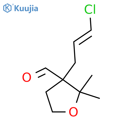 3-(3-chloroprop-2-en-1-yl)-2,2-dimethyloxolane-3-carbaldehyde structure