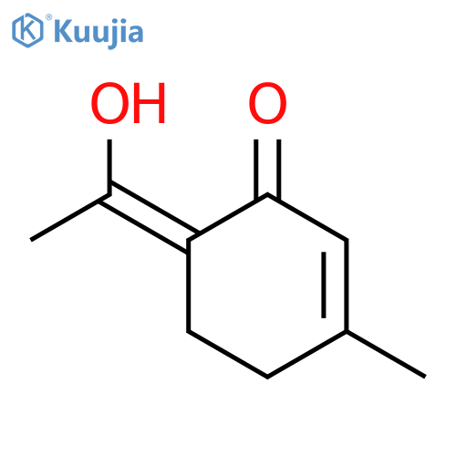 2-Cyclohexen-1-one, 6-(1-hydroxyethylidene)-3-methyl-, (6Z)- (9CI) structure