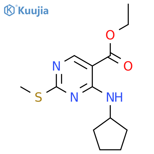 Ethyl 4-(cyclopentylamino)-2-(methylthio)pyrimidine-5-carboxylate structure