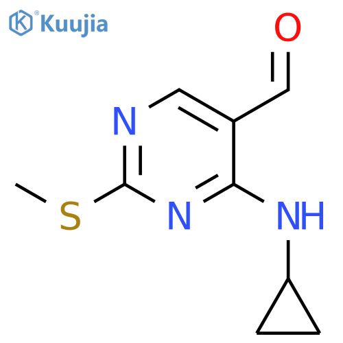 5-Pyrimidinecarboxaldehyde, 4-(cyclopropylamino)-2-(methylthio)- structure