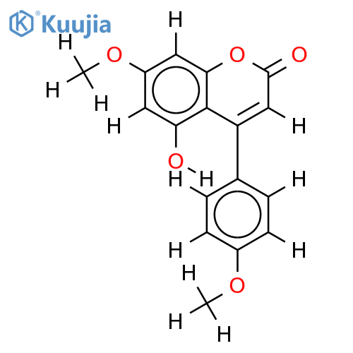 5-hydroxy-4',7-dimethoxy-4-phenylcoumarin structure