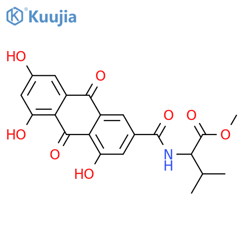 4,5,7-Trihydroxyanthraquinone-2-carboxylic acid; L-Valine amide, Me ester structure