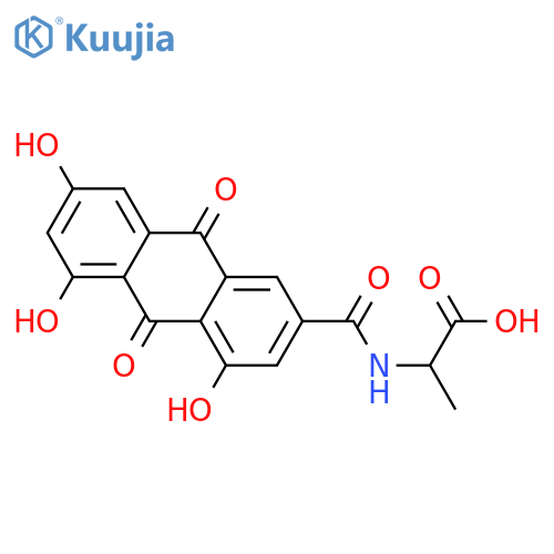 4,5,7-Trihydroxyanthraquinone-2-carboxylic acid; L-Alanine amide structure