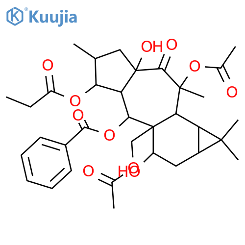3,5,7,13,15,17-Hexahydroxy-14-premyrsinanone; (2β,3β,5α,7β,13β,15β)-form, 5-Benzoyl, 3-propanoyl, 13,17-di-Ac structure