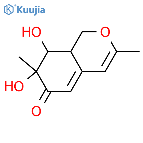 1,7,8,8a-Tetrahydro-7,8-dihydroxy-3,7-dimethyl-6H-2-benzopyran-6-one; (7R*,8S*,8aS*)-form structure