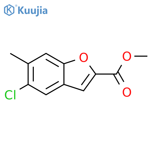 2-Benzofurancarboxylic acid, 5-chloro-6-methyl-, methyl ester structure