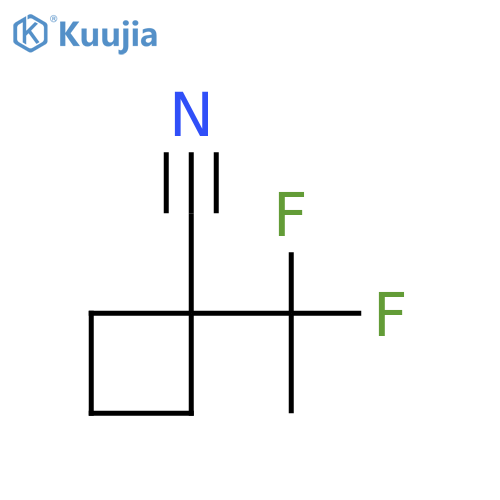 1-(1,1-difluoroethyl)cyclobutane-1-carbonitrile structure