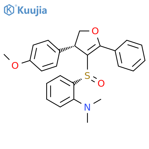 Benzenamine, 2-[(R)-[(4R)-4,5-dihydro-4-(4-methoxyphenyl)-2-phenyl-3-furanyl]sulfinyl]-N,N-dimethyl-, rel- structure