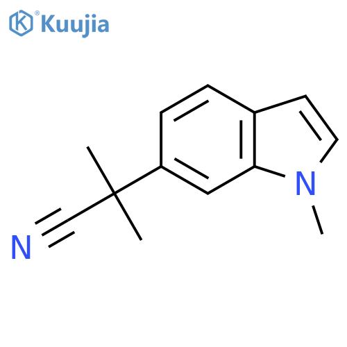 2-methyl-2-(1-methyl-1H-indol-6-yl)propanenitrile structure