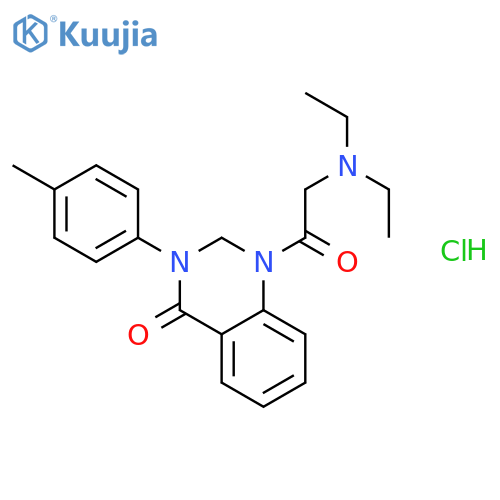 1-[(diethylamino)acetyl]-3-(4-methylphenyl)-2,3-dihydroquinazolin-4(1H)-one hydrochloride (1:1) structure