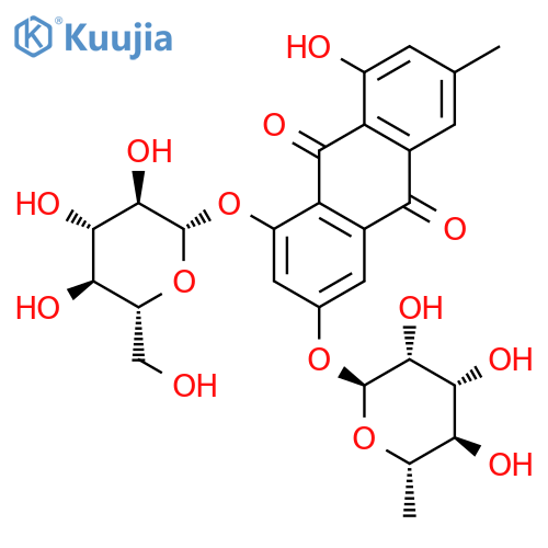 9,10-Anthracenedione,3-[(6-deoxy-a-L-mannopyranosyl)oxy]-1-(b-D-glucopyranosyloxy)-8-hydroxy-6-methyl-(9CI) structure