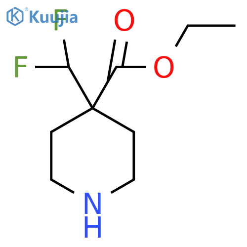 Ethyl 4-(difluoromethyl)piperidine-4-carboxylate structure