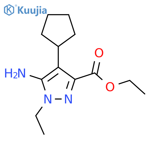 ethyl 5-amino-4-cyclopentyl-1-ethyl-1H-pyrazole-3-carboxylate structure