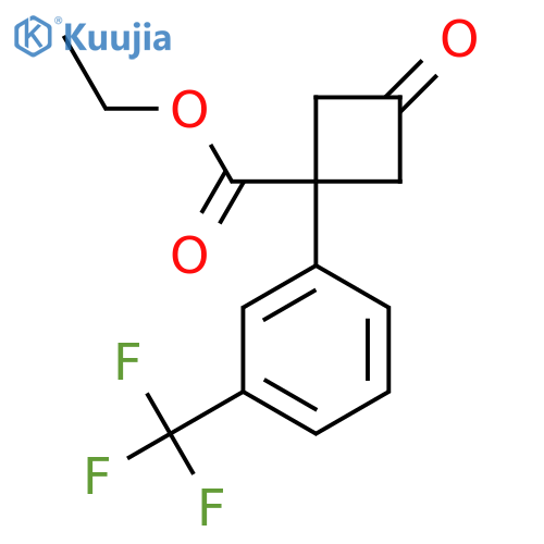 ethyl 3-oxo-1-3-(trifluoromethyl)phenylcyclobutane-1-carboxylate structure