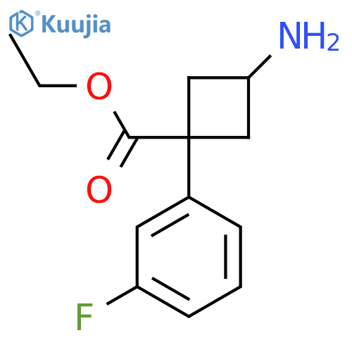 ethyl 3-amino-1-(3-fluorophenyl)cyclobutane-1-carboxylate structure