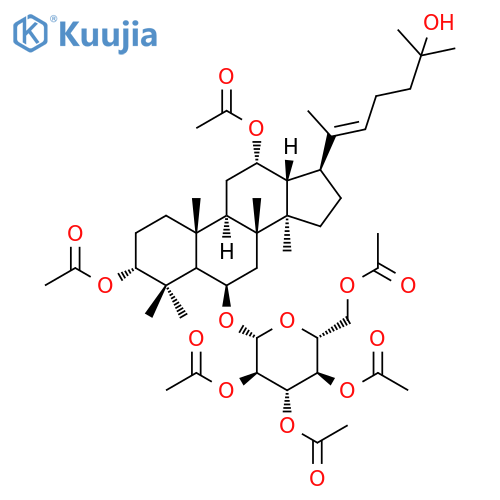 β-D-Glucopyranoside, (3β,6α,12β,20E)-3,12-bis(acetyloxy)-25-hydroxydammar-20(22)-en-6-yl, 2,3,4,6-tetraacetate structure