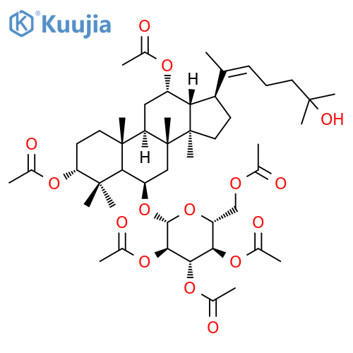 β-D-Glucopyranoside, (3β,6α,12β,20Z)-3,12-bis(acetyloxy)-25-hydroxydammar-20(22)-en-6-yl, 2,3,4,6-tetraacetate structure