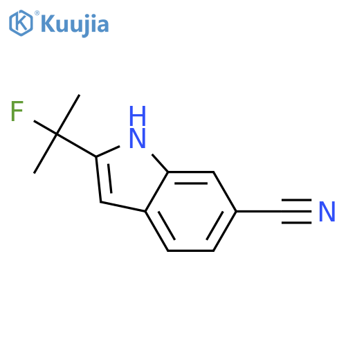 2-(2-fluoropropan-2-yl)-1H-indole-6-carbonitrile structure