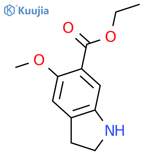 ethyl 5-methoxy-2,3-dihydro-1H-indole-6-carboxylate structure