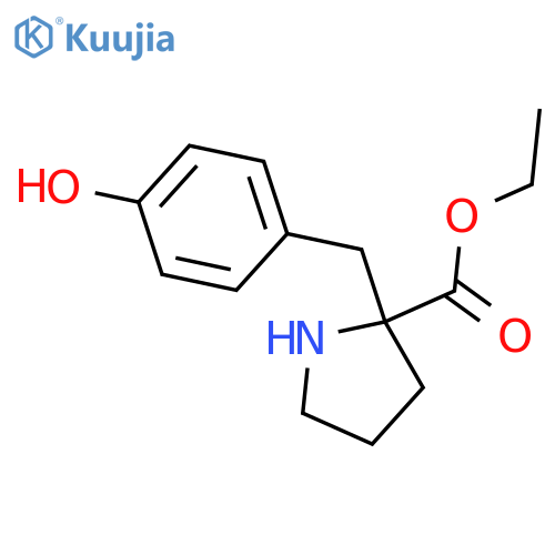 ethyl 2-(4-hydroxyphenyl)methylpyrrolidine-2-carboxylate structure