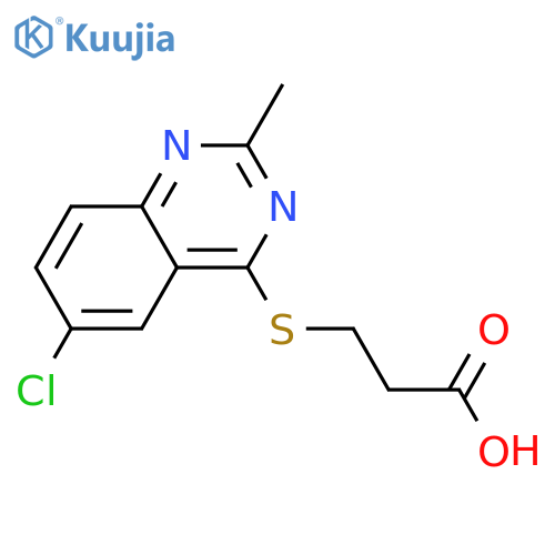 3-[(6-Chloro-2-methylquinazolin-4-yl)sulfanyl]propanoic acid structure