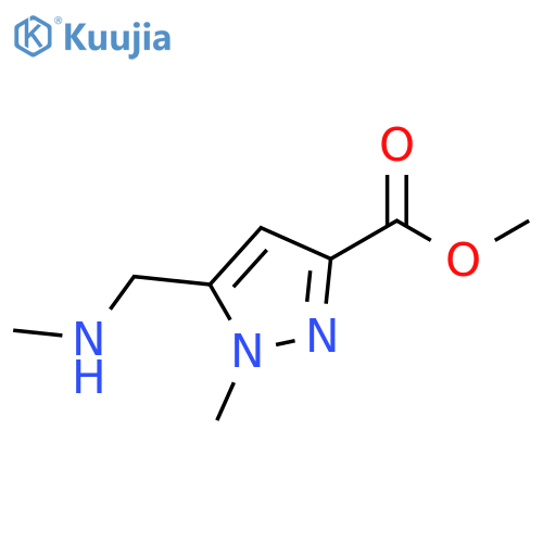 methyl 1-methyl-5-(methylamino)methyl-1H-pyrazole-3-carboxylate structure