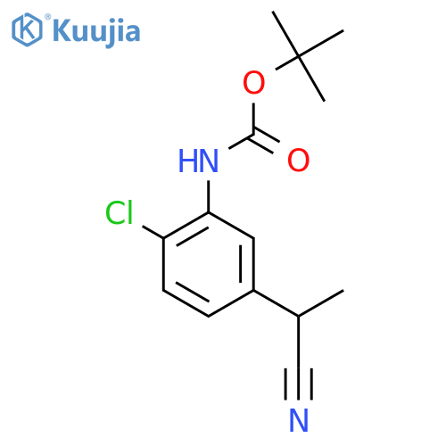 tert-butyl N-2-chloro-5-(1-cyanoethyl)phenylcarbamate structure