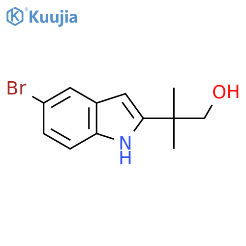 2-(5-bromo-1H-indol-2-yl)-2-methylpropan-1-ol structure