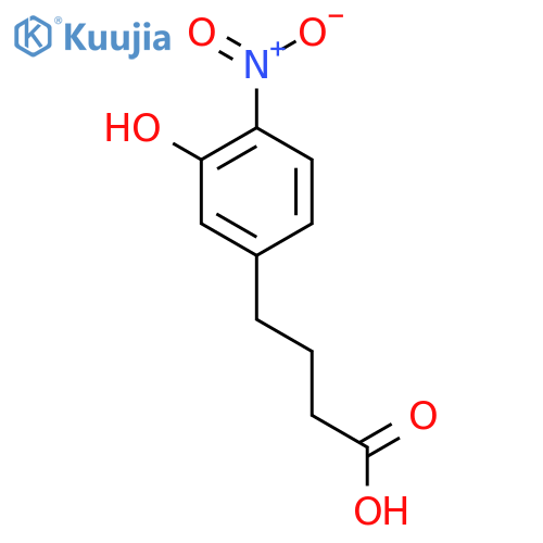 4-(3-hydroxy-4-nitrophenyl)butanoic acid structure