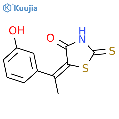 (5Z)-5-[1-(3-hydroxyphenyl)ethylidene]-2-thioxo-1,3-thiazolidin-4-one structure