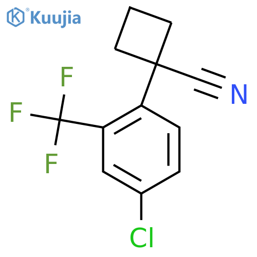 1-4-chloro-2-(trifluoromethyl)phenylcyclobutane-1-carbonitrile structure