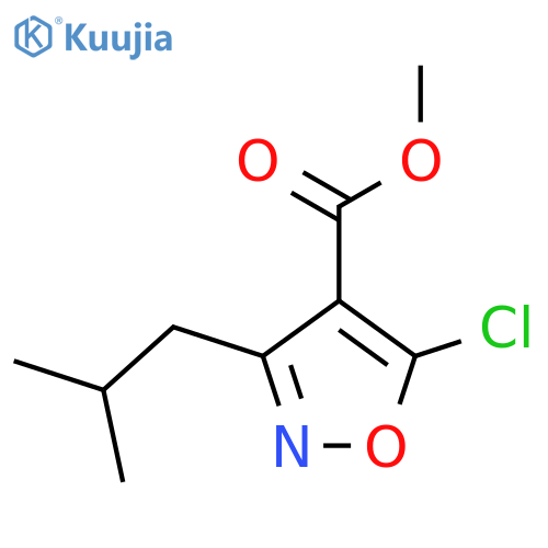 Methyl 5-chloro-3-(2-methylpropyl)-1,2-oxazole-4-carboxylate structure