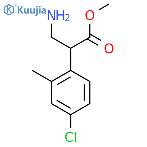 methyl 3-amino-2-(4-chloro-2-methylphenyl)propanoate structure