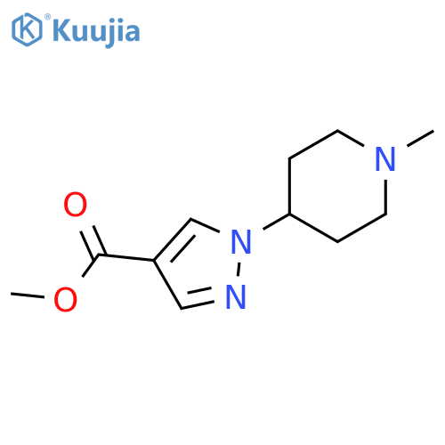 1H-Pyrazole-4-carboxylic acid, 1-(1-methyl-4-piperidinyl)-, methyl ester structure